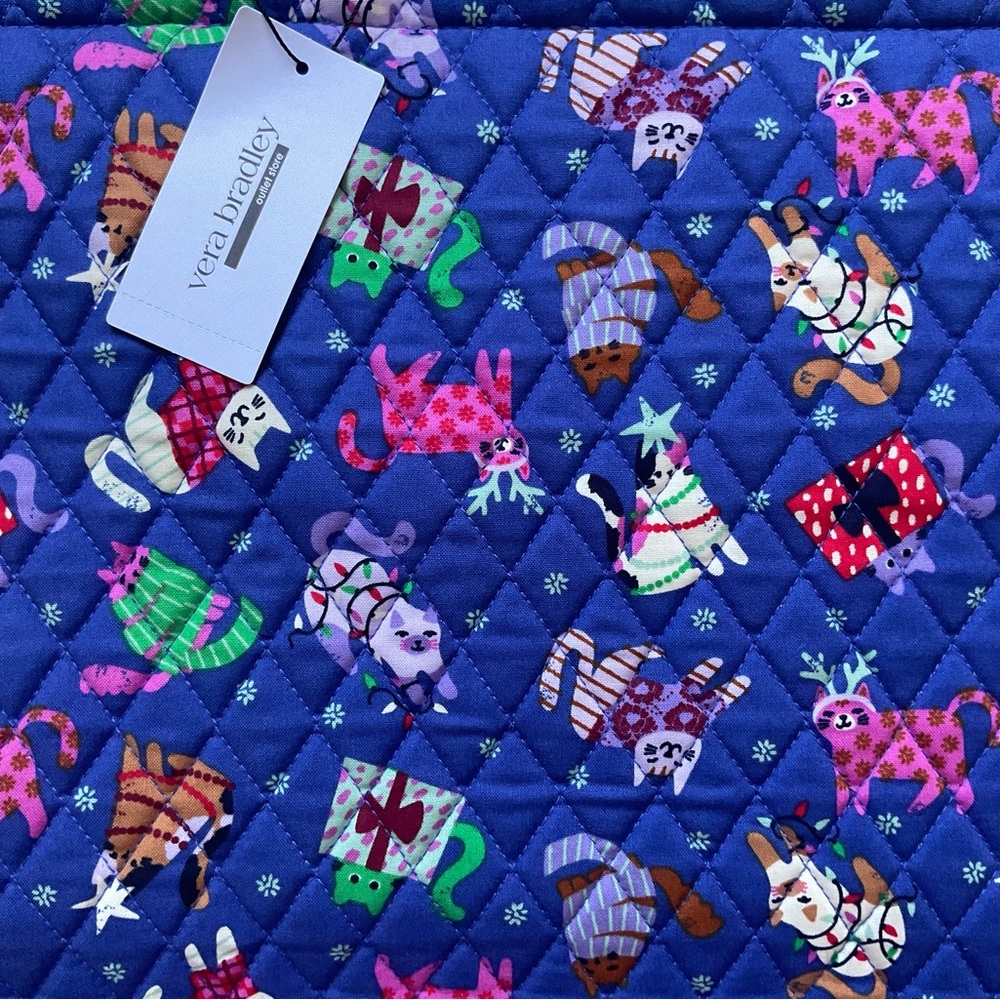 🐾💙VERA BRADLEY Retired Essential Grand Tote Catnip Christmas - Picture 5 of 9